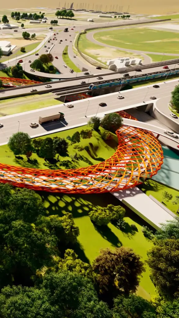 Así será el novedoso puente peatonal que conectará con Aeroparque