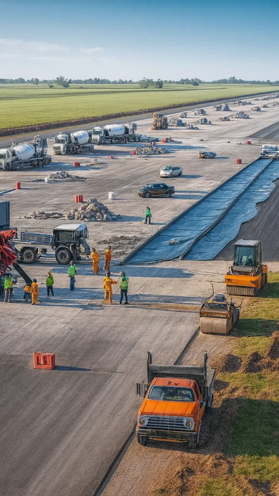 Las obras de la pista del aeropuerto de Rosario ya están en un 30% de avances