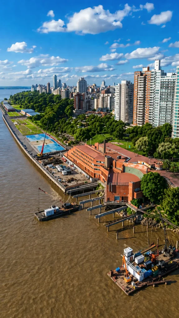 Avanzan las obras de reconstrucción de los muelles del Parque España