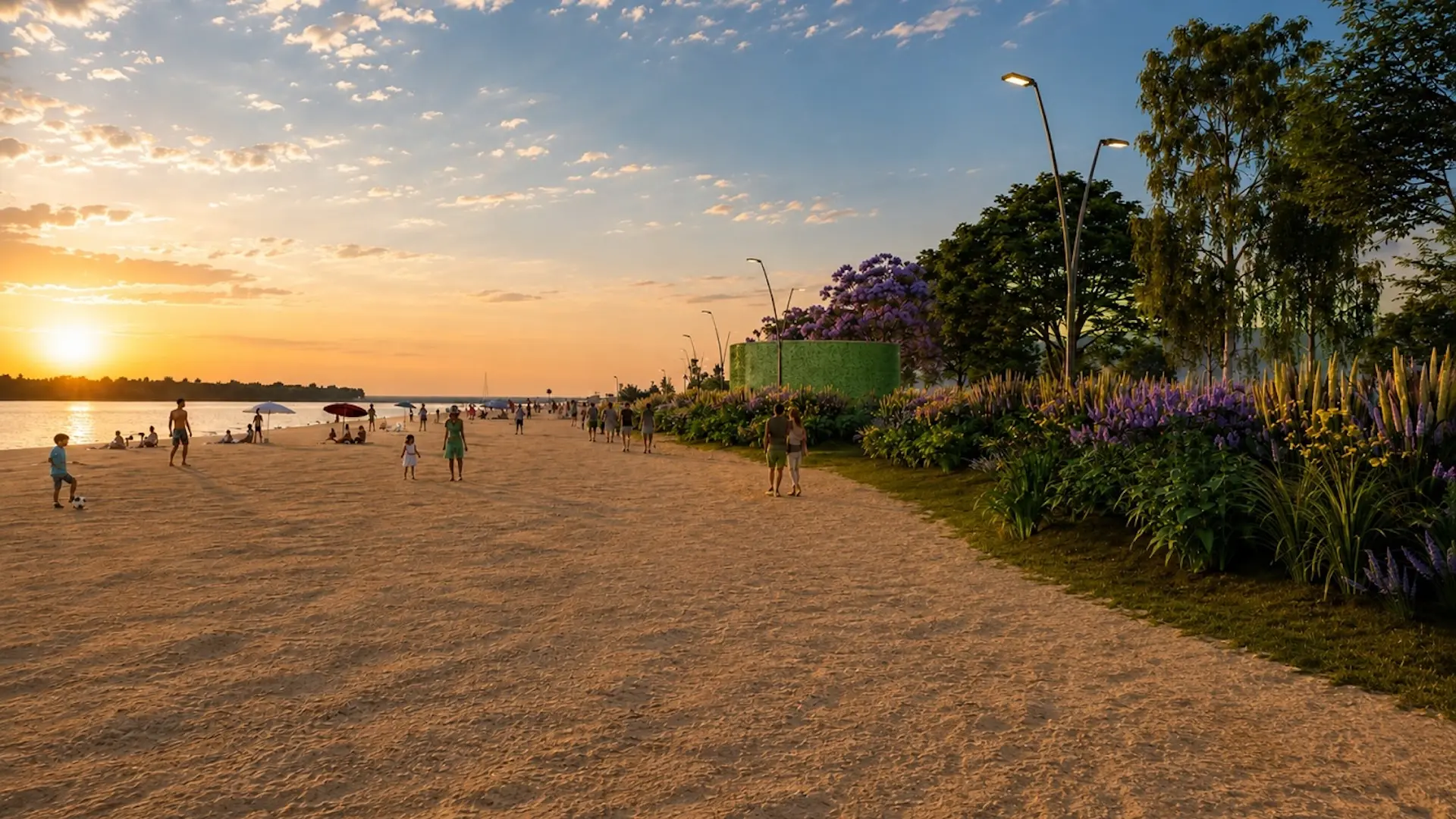 Así quedará la renovación de la costa norte de Rosario: parque acuático y más playas