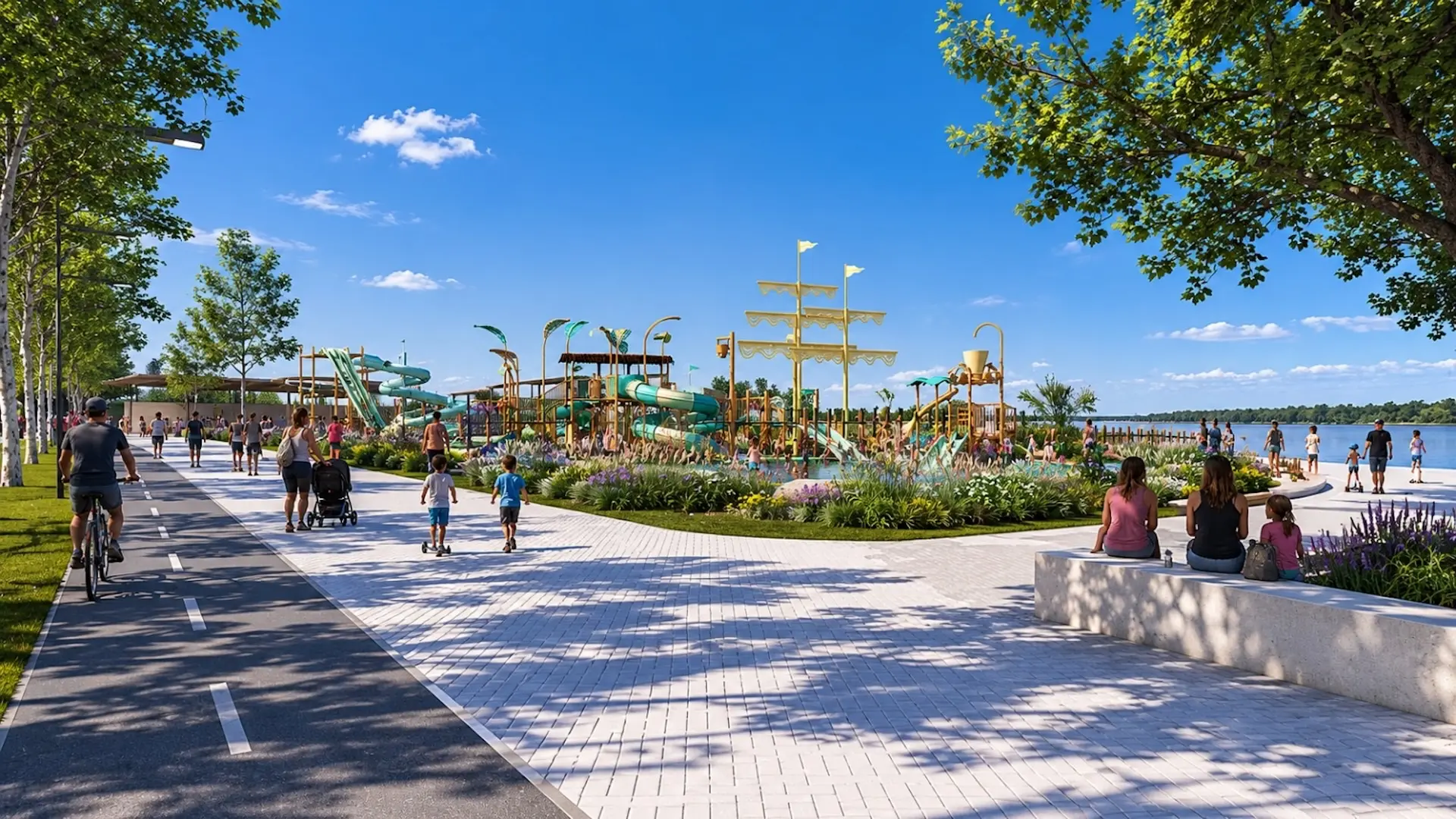 Así quedará la nueva Costa Norte de Rosario: parque acuático y más playas