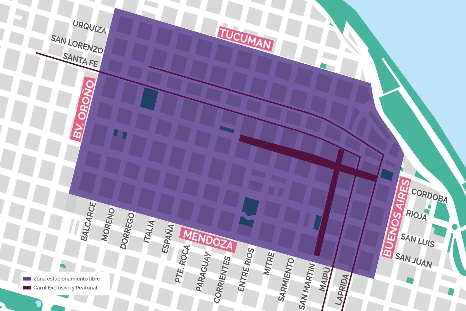 Este sábado 15 de agosto, el estacionamiento medido será gratuito en parte del centro de Rosario